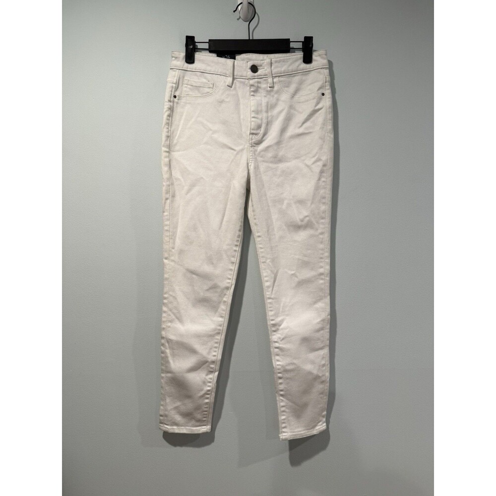 NEW Nordstrom Jeans Women 28" White High Rise Crop Stretch Preppy Coastal Travel
